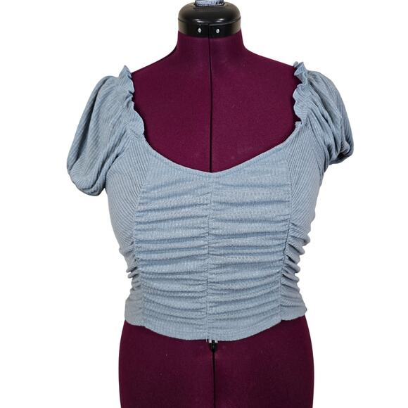NEW NWT Women's Altar'd State Gray Ribbed Crop Top | Size Large - Picture 1 of 9